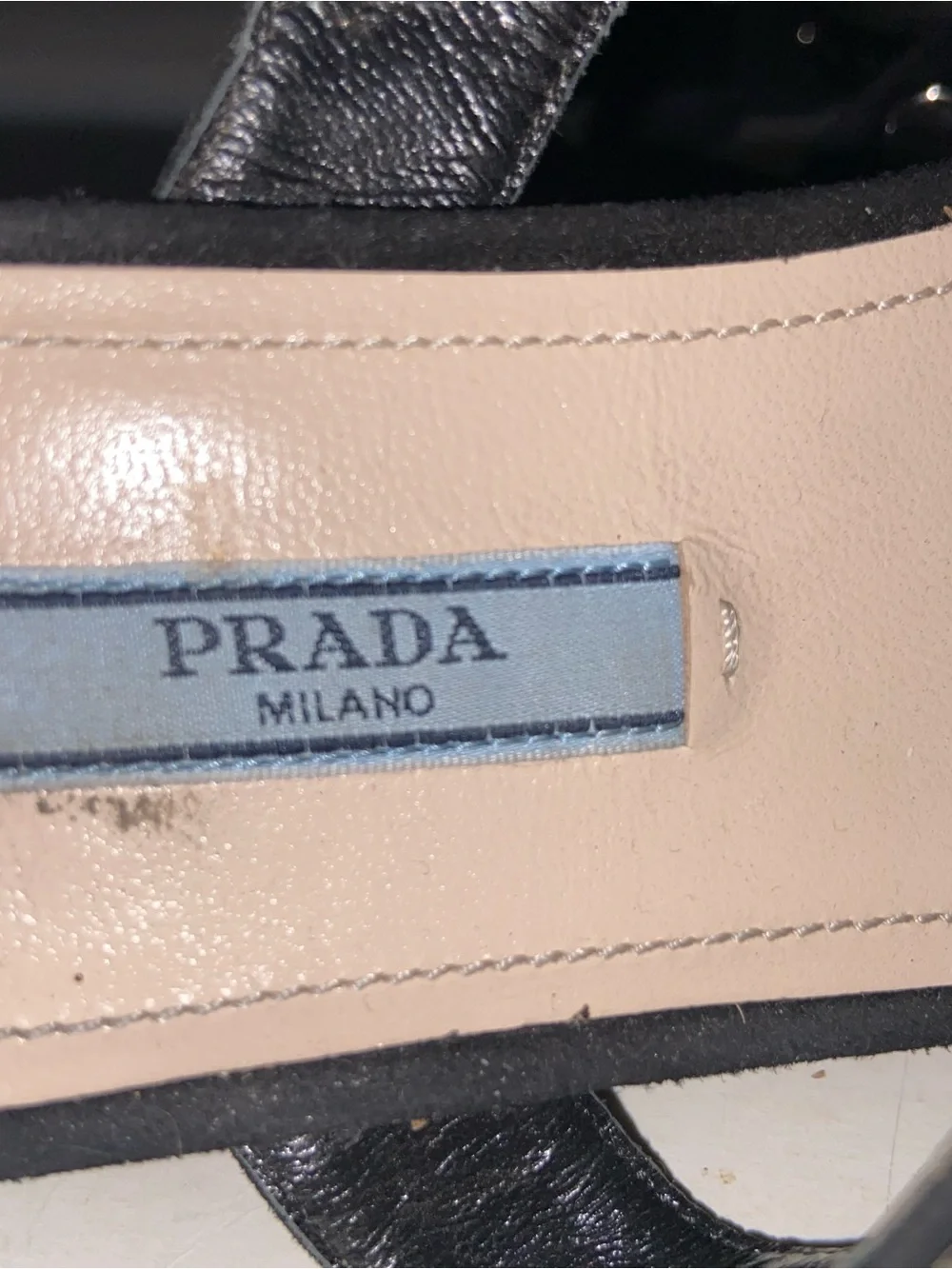 Prada Sandals Womens Size 37 Black Suede T-Strap Grommets Shoes Italy Designer